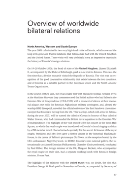 Overview of Worldwide Bilateral Relations