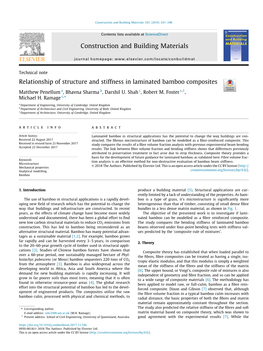 Relationship of Structure and Stiffness in Laminated Bamboo Composites