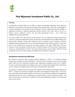 First Myanmar Investment Public Co., Ltd