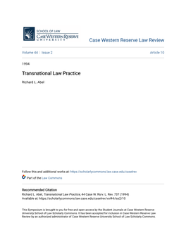Transnational Law Practice