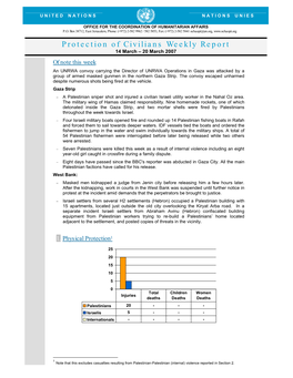Protection of Civilians Weekly Report