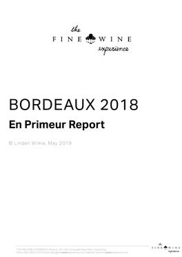 BORDEAUX 2018 En Primeur Report