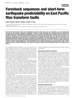 Foreshock Sequences and Short-Term Earthquake Predictability on East Pacific Rise Transform Faults