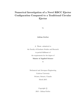 Numerical Investigation of a Novel RBCC Ejector Configuration