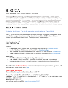 BISCCA Boston Independent School College Counselors Association