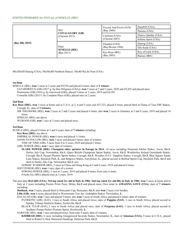 EDITED PEDIGREE for 2019 out of M'selle (IRE)