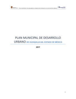 Plan Municipal De Desarrollo Urbano De Huixquilucan, Estado De México