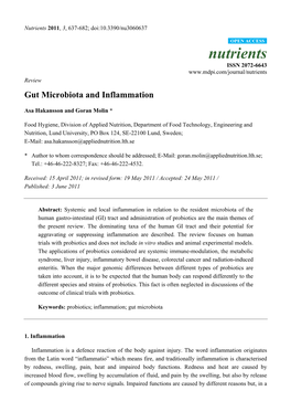 Gut Microbiota and Inflammation