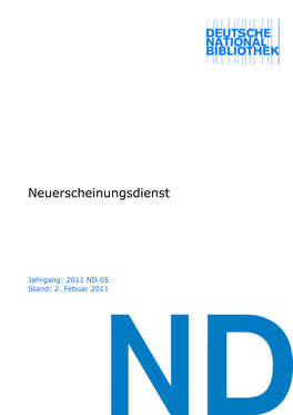 Neuerscheinungsdienst 2011 ND 05