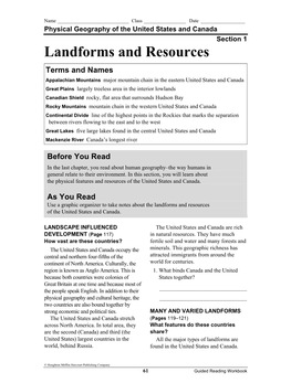 Landforms and Resources