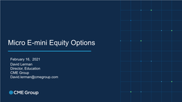 Micro E-Mini Equity Options