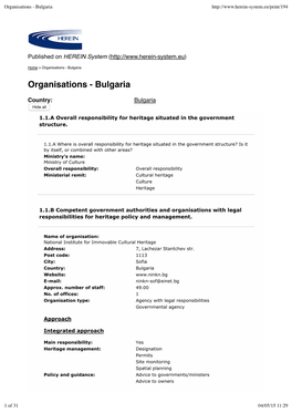Organisations - Bulgaria