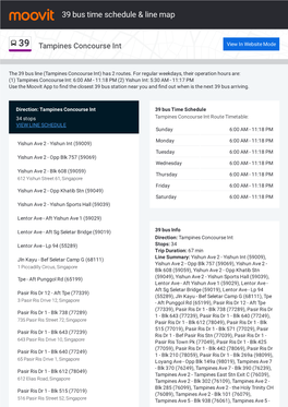 39 Bus Time Schedule & Line Route