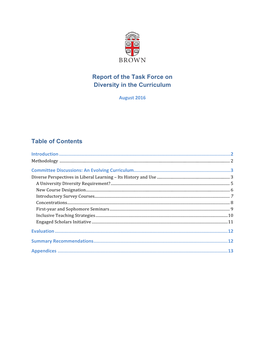 Task Force-Diversity in Curriculum-September-2016