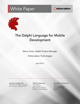 The Delphi Language for Mobile Development
