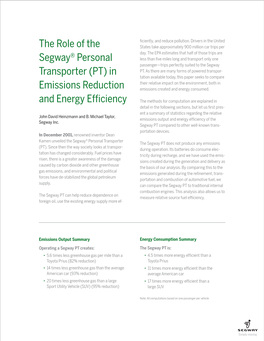 (PT) in Emissions Reduction and Energy Efficiency