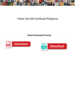 Yellow Cab Gift Certificate Philippines