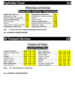 Timetables for Bus Services Under Review