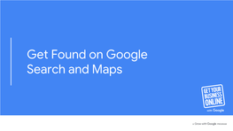 Get Found on Google Search and Maps Agenda