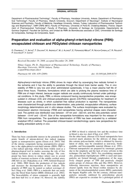 (PBN)- Encapsulated Chitosan and Pegylated Chitosan Nanoparticles