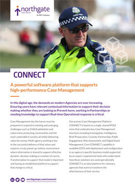 CONNECT a Powerful Software Platform That Supports High-Performance Case Management