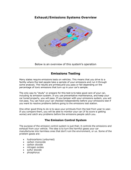 Exhaust/Emissions Systems Overview Emissions Testing