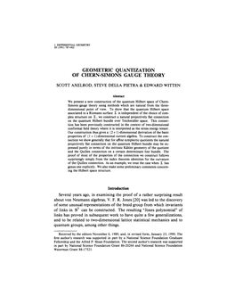 Geometric Quantization of Chern Simons Gauge Theory