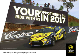 MDR Motorsport 2017 Sponsorship Proposal Document