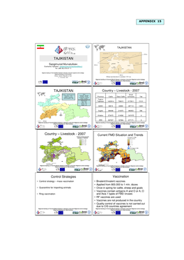 TAJIKISTAN TAJIKISTAN Country – Livestock