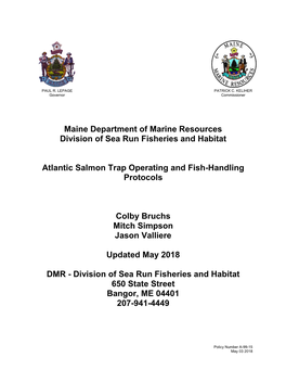 Atlantic Salmon Trap Protocols