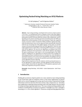 Optimizing Packed String Matching on AVX2 Platform