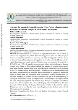 Assessing the Impact of Competitiveness on Urban Network Transformation Using Social Network Analysis (Case: Isfahan City-Region)