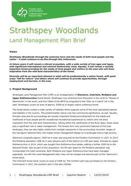 Strathspey Woodlands Land Management Plan Brief