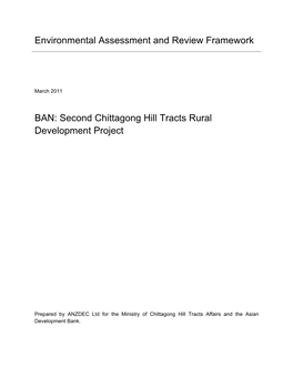 Environmental Assessment and Review Framework: Bangladesh: Second Chittagong Hill Tracts Rural Development Project