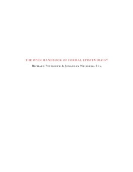 The Open Handbook of Formal Epistemology