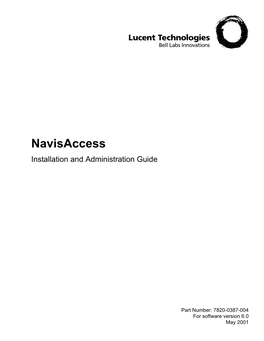 Navisaccess Installation and Administration Guide