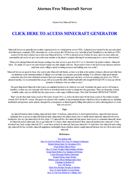 Aternos Free Minecraft Server