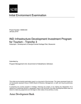 Initial Environment Examination IND