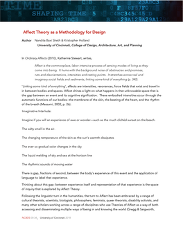 Affect Theory As a Methodology for Design