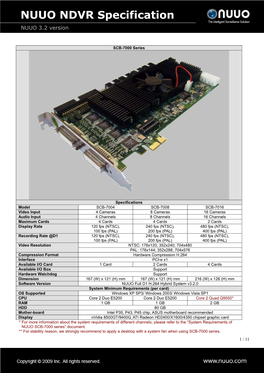 NUUO NDVR Specification NUUO 3.2 Version