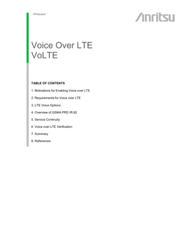 Voice Over LTE Volte