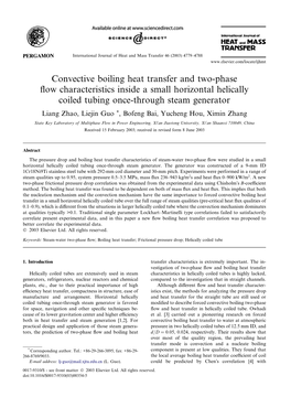 Convective Boiling Heat Transfer and Two-Phase Flow Characteristics
