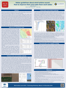 Italian Guidelines About Wind Turbine Sound: How to Improve Them And