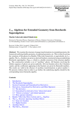 Lo Algebras for Extended Geometry from Borcherds Superalgebras