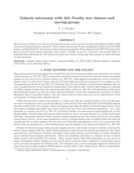 Galactic Astronomy with AO: Nearby Star Clusters and Moving Groups