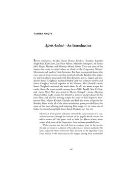 Ajeeb Aadmi—An Introduction Ismat Chughtai, Sa'adat Hasan Manto