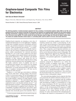 Graphene-Based Composite Thin Films for Electronics