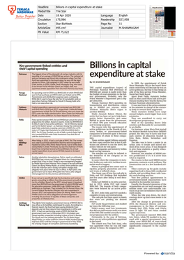 Billions in Capital Expenditure at Stake