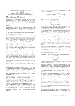 Monoids (I = 1, 2) We Can Deﬁne � 1  C 2000 M