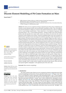 Discrete Element Modelling of Pit Crater Formation on Mars